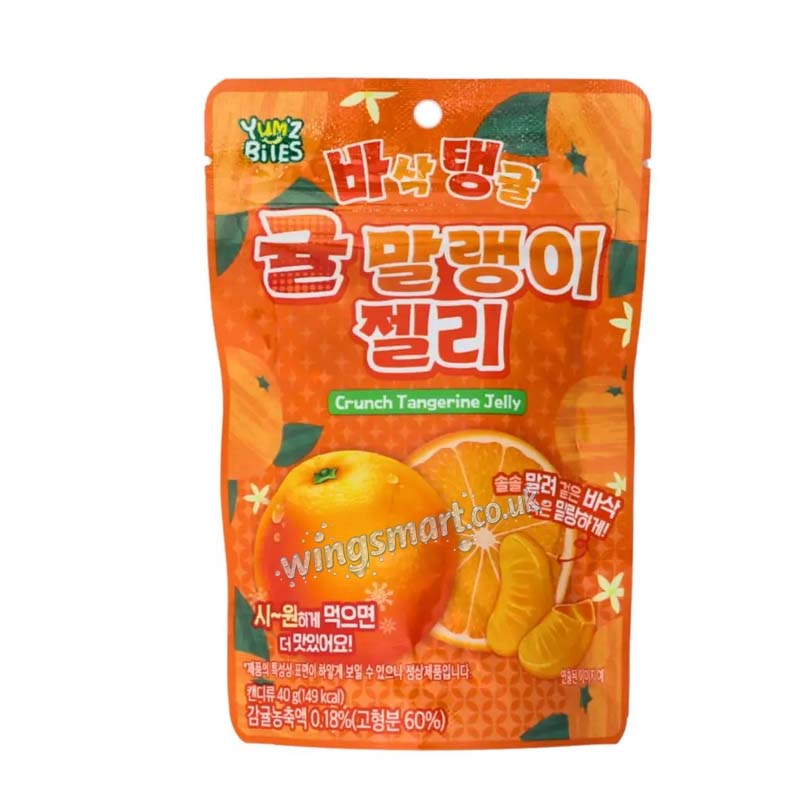 Yum'z Bites Crunch Tangerine Jelly Pouch 40g (Pack of 10)