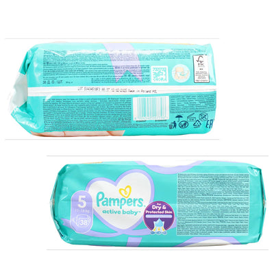 Pampers Active Baby Nappies Ultra Dry Diapers Leak Protection Baby Care (Bag of 5 Nappies)