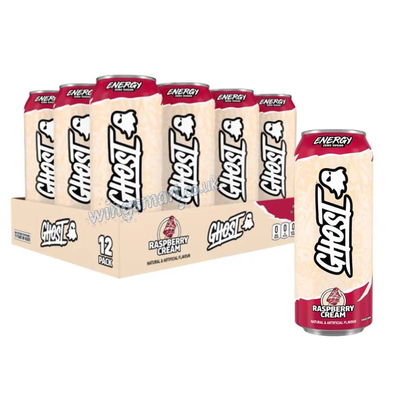 Ghost Energy Raspberry Cream Energy Drink 500ml (Pack of 12) Full case