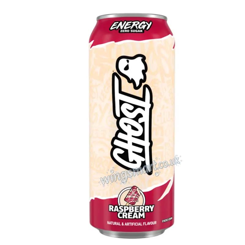 Ghost Energy Raspberry Cream Energy Drink 500ml (Pack of 12) Full case