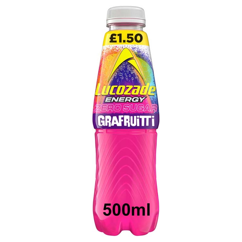Lucozade Energy Zero Sugar Drink Grafruitti 500ml PMP (Box of 12 bottles)