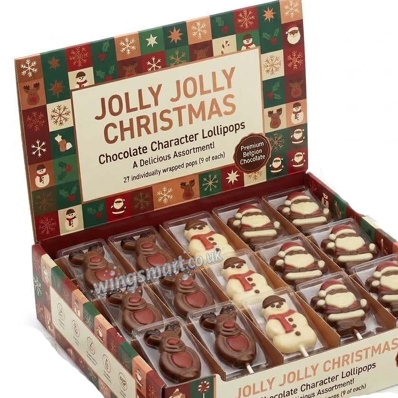 Stockley’s Chocolate Festive Lollipops 28g (Pack of 27)