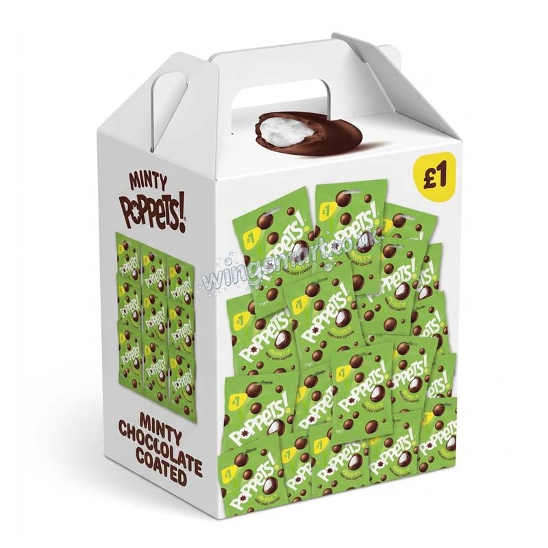 Poppets Minty Dark Choc Coated Mint Creams 71g PMP (Pack of 12)