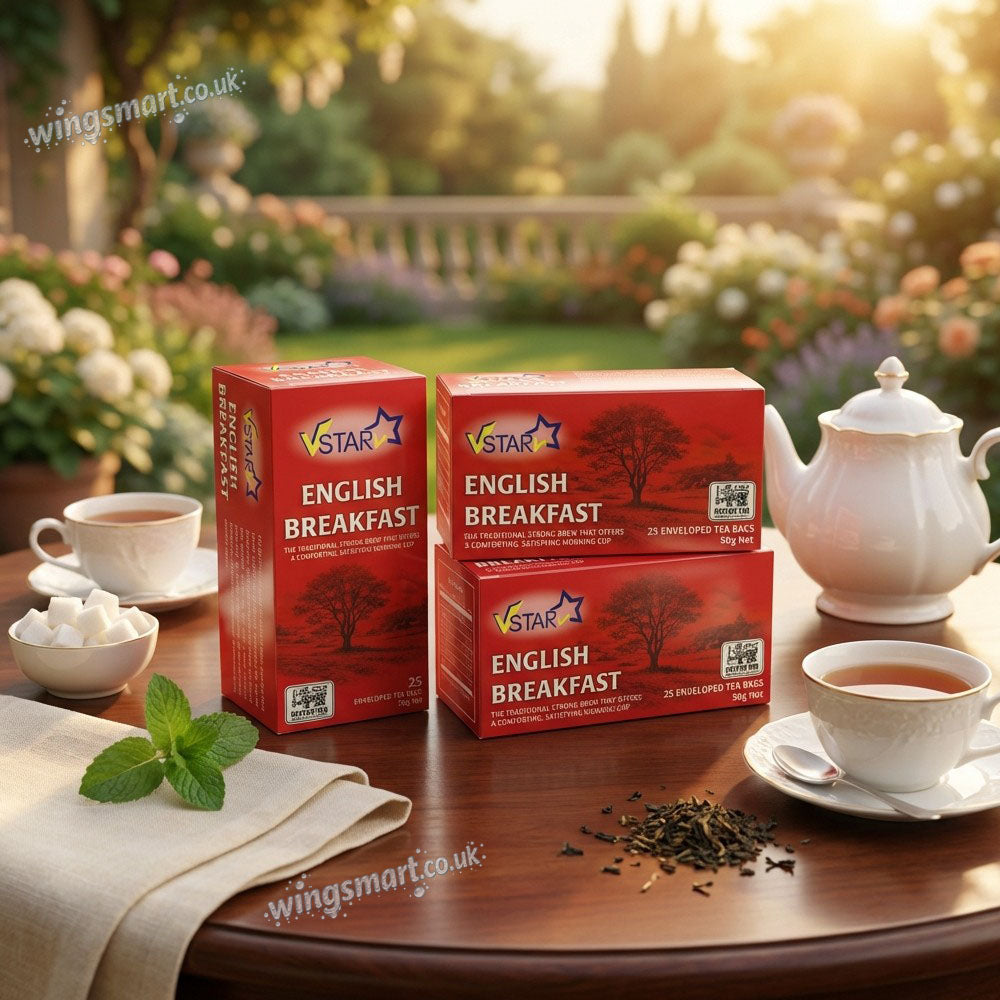 English Breakfast, Green Tea & Peppermint Herbal Infusion 25 Tea Bags 50g