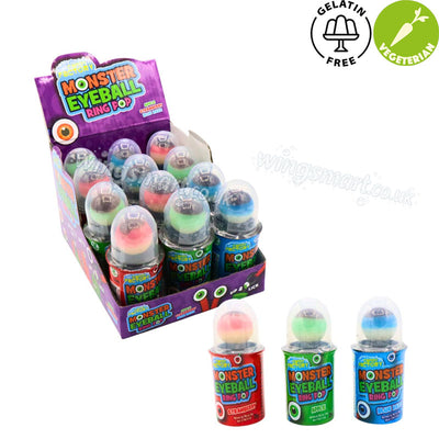 Crazy Candy Factory Monster Eyeball Ring Pop 25g (Box of 12 Lollipops)