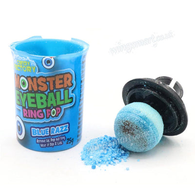Crazy Candy Factory Monster Eyeball Ring Pop 25g (Box of 12 Lollipops)