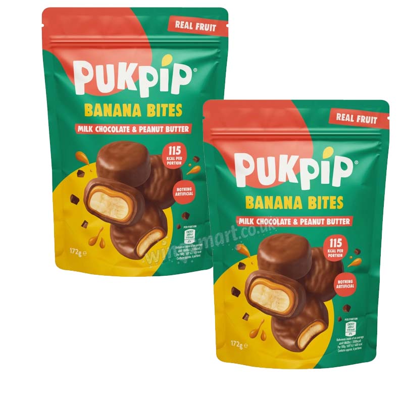 Pukpip Peanut Butter Milk Chocolate Banana Bites 172g Pack of 2