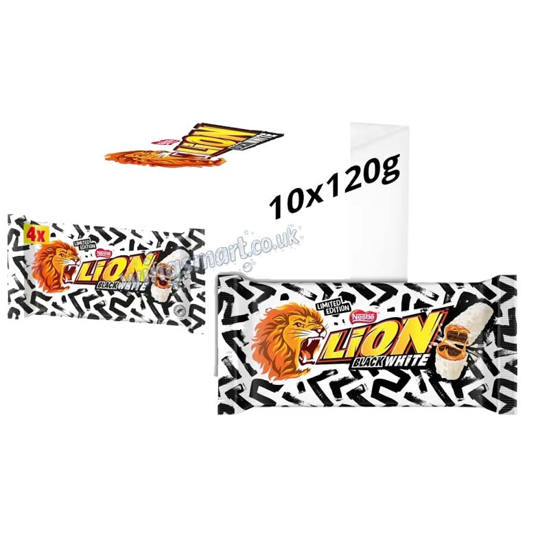 Lion Black White Chocolate Bar 4 Pack Multipack 120g Fullbox