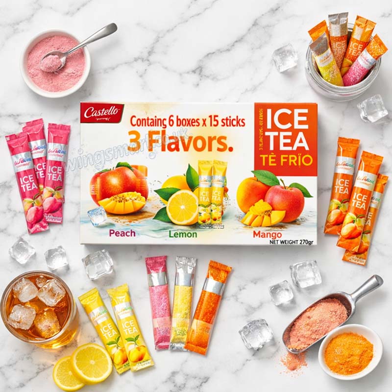 Castello Iced Tea 3 flavours 6 x 45g sticks Sugar free