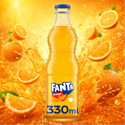 Fanta Orange 330ml x 24 Glass Bottles Sparkling Orange Soft Drink Refreshing Taste
