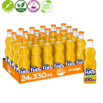 Fanta Orange 330ml x 24 Glass Bottles Sparkling Orange Soft Drink Refreshing Taste