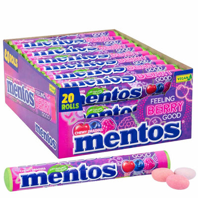 Mentos Feeling Berry Good Chewy Dragees Roll 38g – 20 or 40 Pack