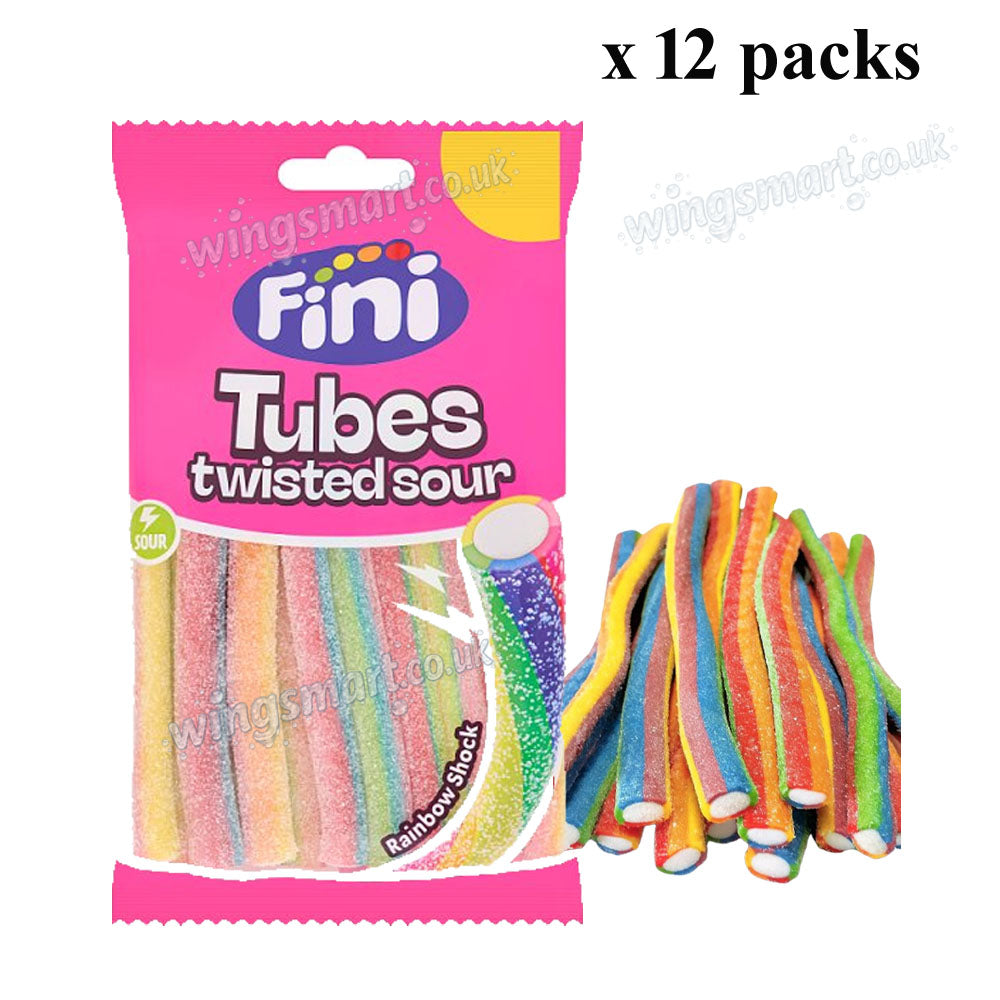 Fini Tubes Twisted Sour Rainbow Shock Fruit Flavoured Candy 140g