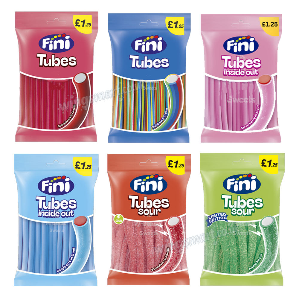 Fini Tubes Assorted Flavours Candy 140g £1.25 PMP Sweet & Sour Treats Packs