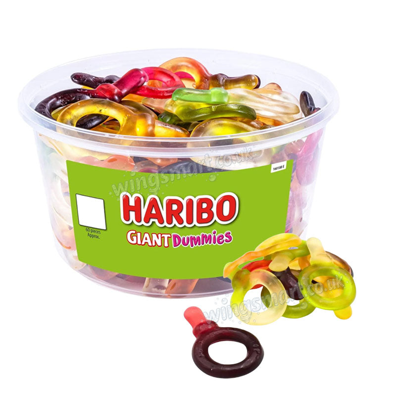 Haribo Giant Dummies Jelly Sweets 816g x 4 Tubs Fruit Flavour Candy