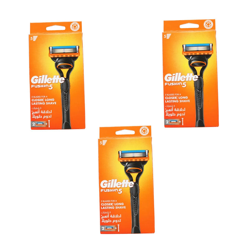 Gillette Fusion Razor 2Up Pack | Men’s 5-Blades Precision Shaving Razor with Lubrication Strip