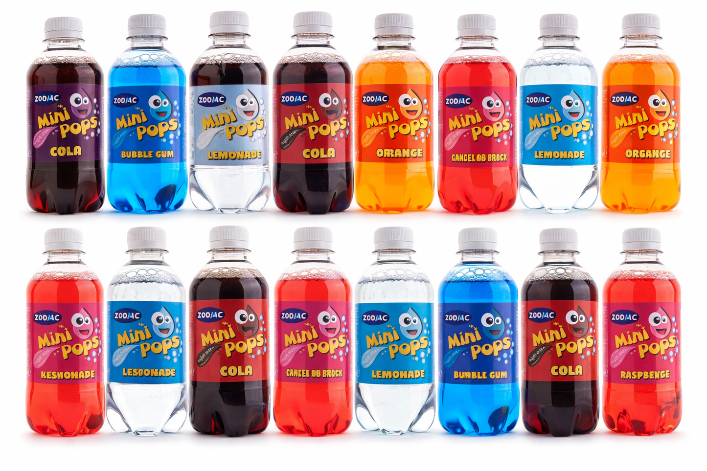 Zodiac Mini Pops 330ml Fizzy Drink 12 Bottles – Refreshing Flavours With sugar free