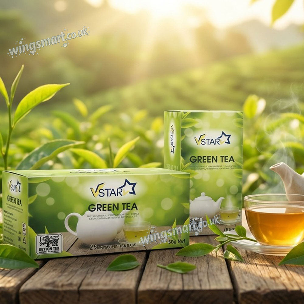 English Breakfast, Green Tea & Peppermint Herbal Infusion 25 Tea Bags 50g