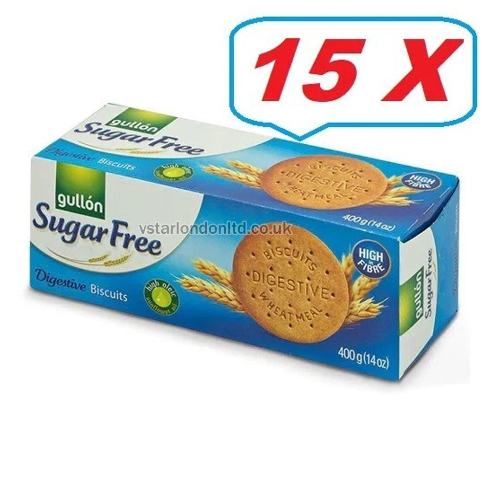 Gullon Sugar Free Digestive Biscuits 400g - Multipack | High Fibre | Diabetic Friendly