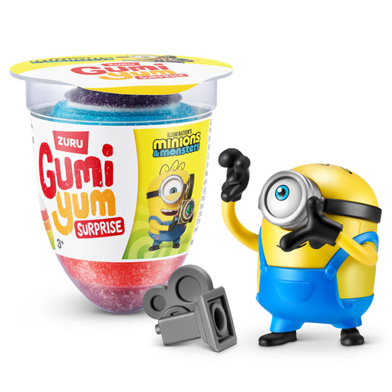 Gumi Yum Surprise Minions 26g Fruit Flavoured Gummies with Toy by Zuru (9 & 18 Packs)
