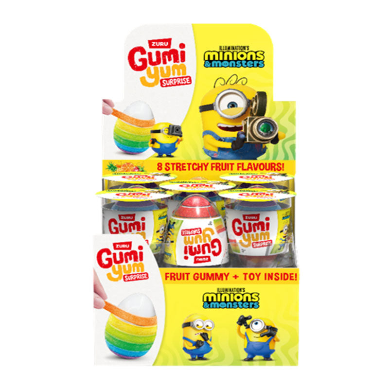 Gumi Yum Surprise Minions 26g Fruit Flavoured Gummies with Toy by Zuru (9 & 18 Packs)