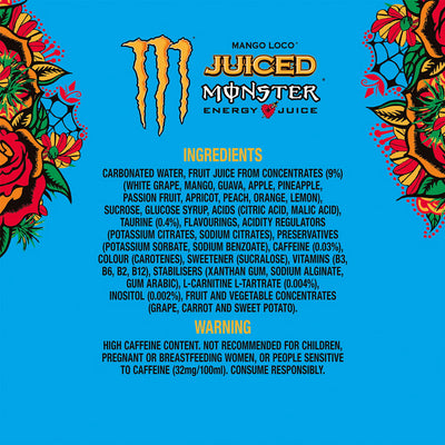 Monster Energy Drink Mango Loco 500ml PMP (12 Pack)