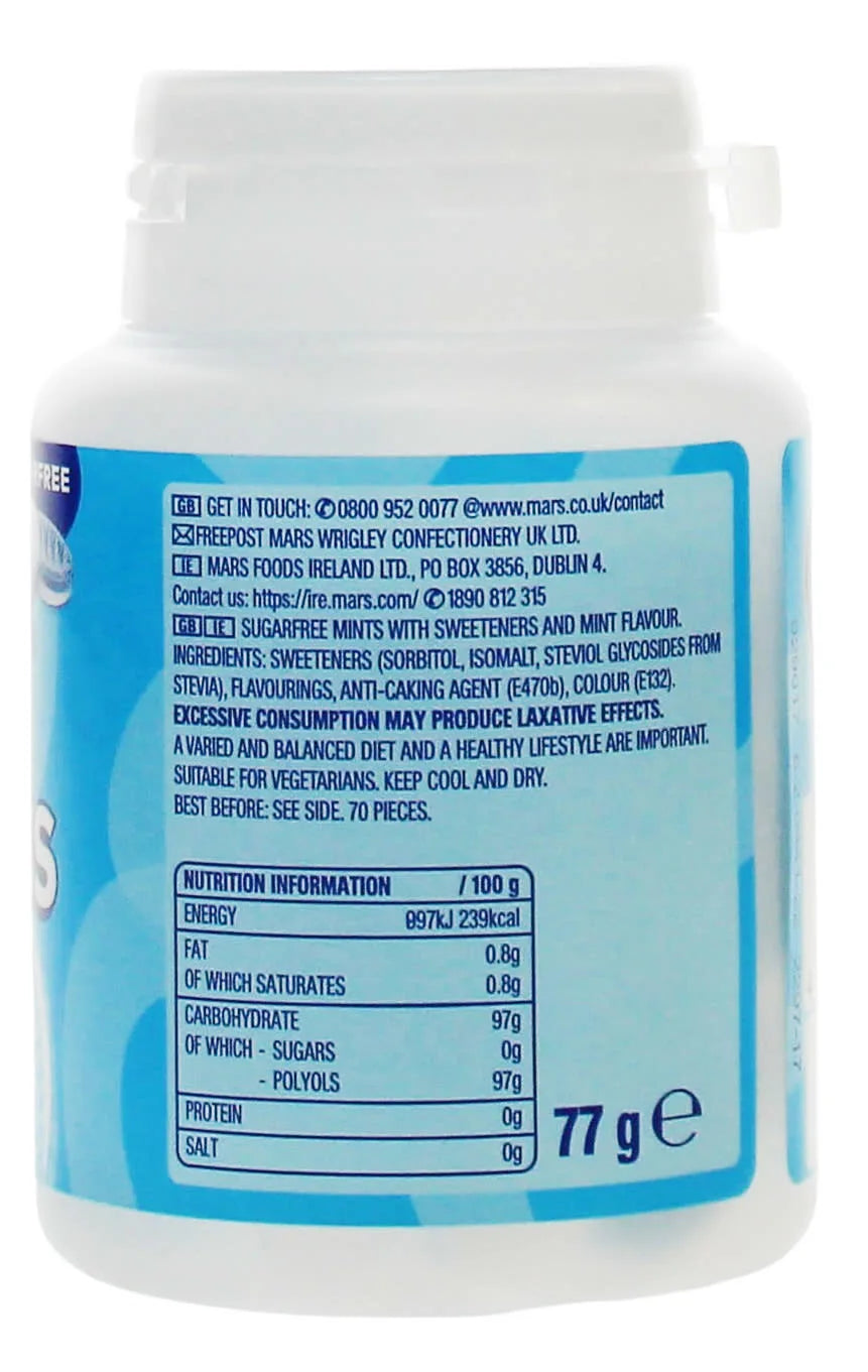 Wrigley’s Extra Peppermint Sugar Free Mints Bottle 70 Pieces (3 & 6 Pack)