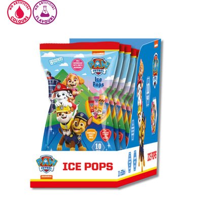 Paw Patrol Ice Pops Multipack 500ml x 10 Packs Fruit & Cola Flavoured Freezable Ice Treats