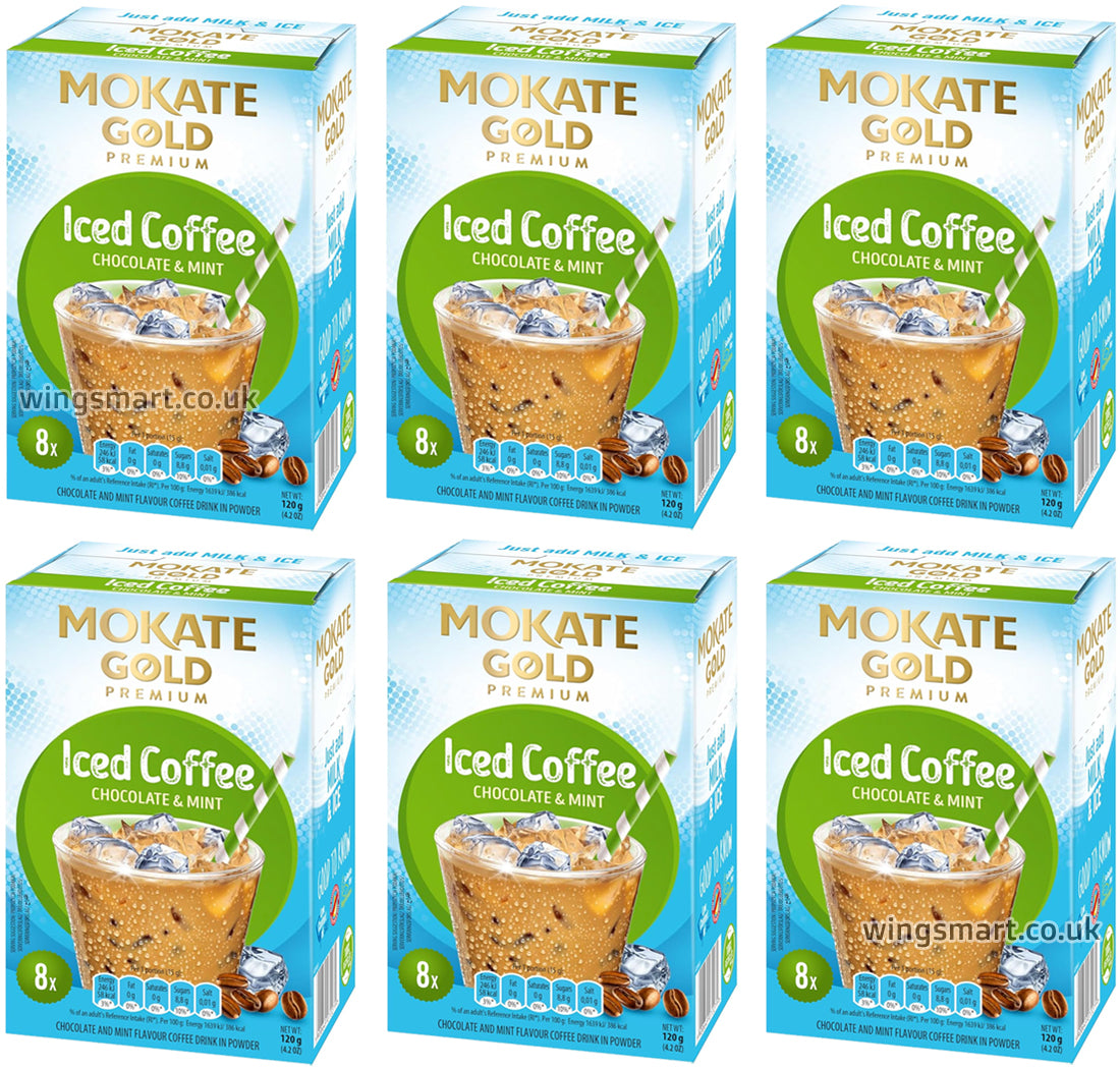 Mokate Gold Iced Coffee Drink Chocolate & Mint Flavor 120g | 6 & 12 Box Options