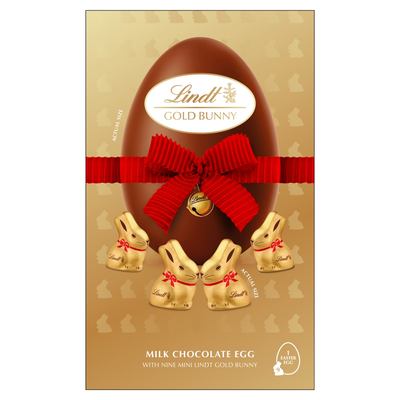 Lindt Gold Bunny Milk Chocolate Egg With Nine Mini Lindt Gold Bunny 250g