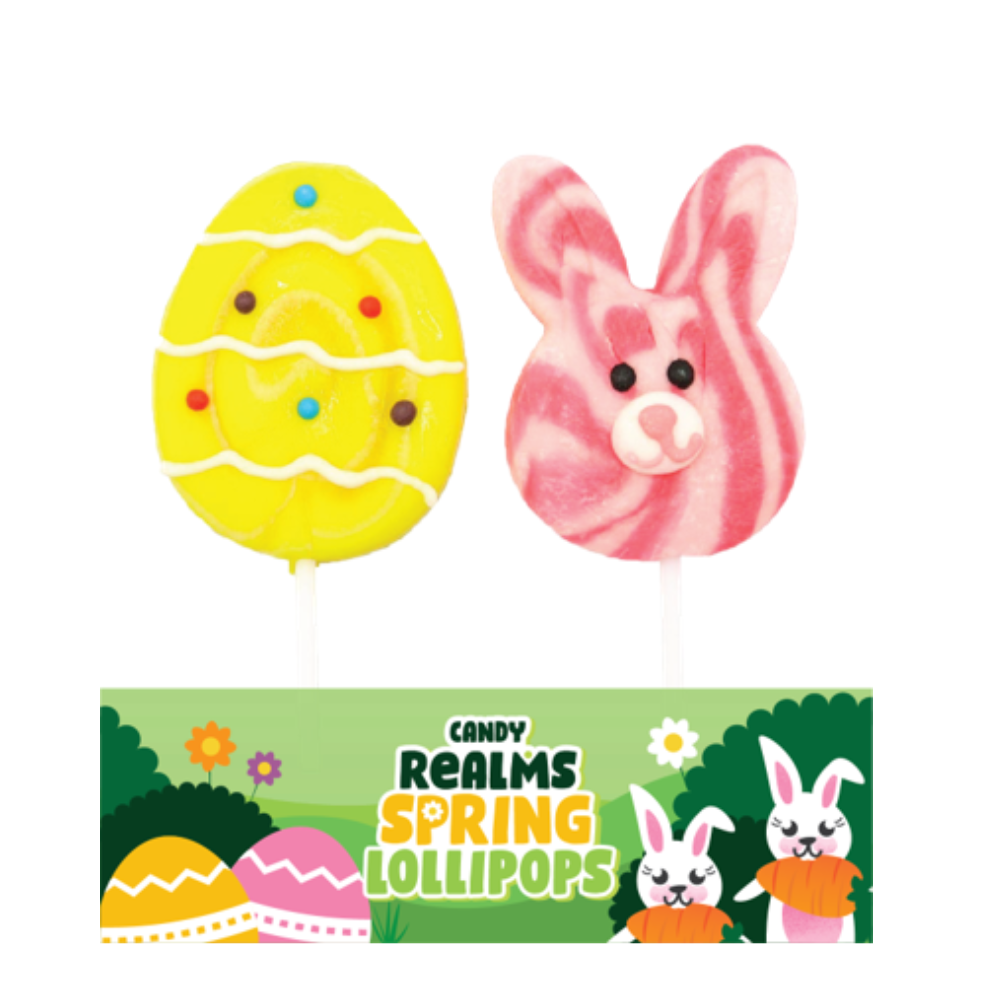 Candy Realms Easter Candy Pops 12 x 50g Lollipops