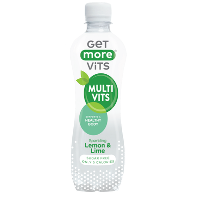 Get More Vits Multivits Sugar Free Sparkling Lemon & Lime Drink 12 x 500ml Bottles