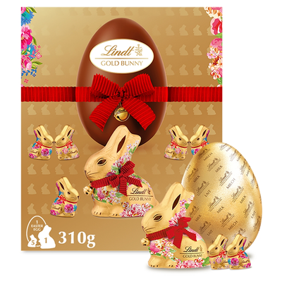 Lindt Chocolate Egg with Lindt Gold Bunny Flower Edition 310g