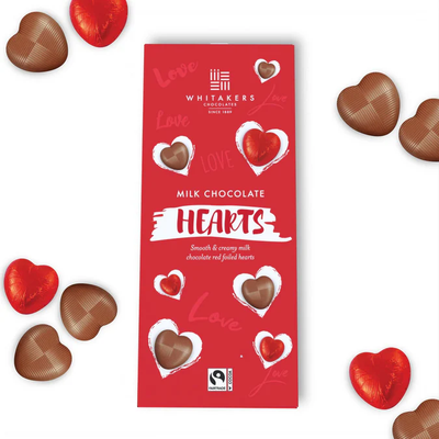 Whitakers Milk Chocolate Hearts 125g