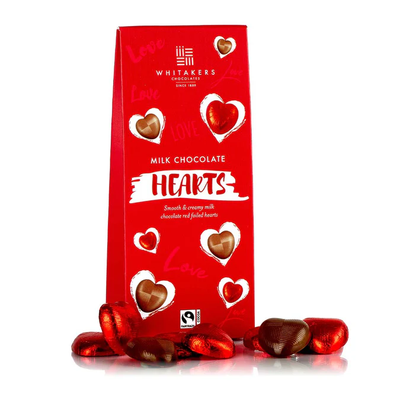 Whitakers Milk Chocolate Hearts 125g