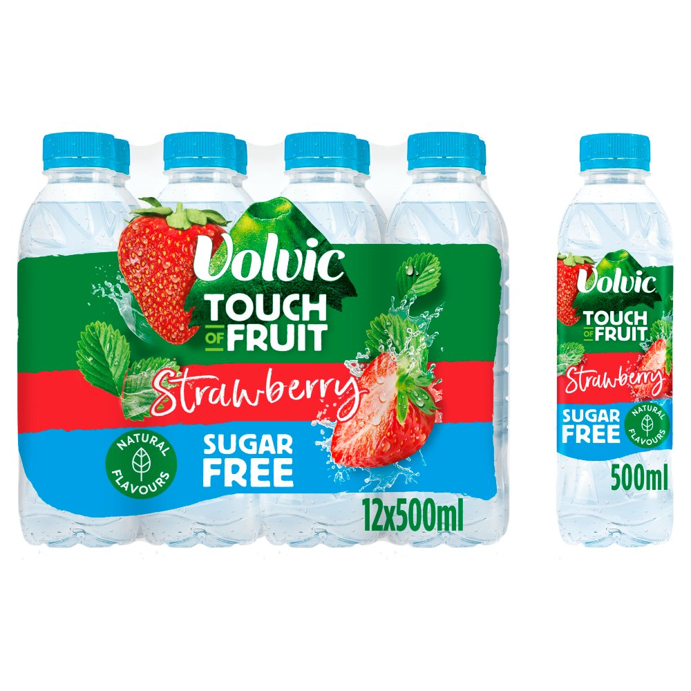 Volvic Touch of Strawberry Sugar Free 500ml (6 & 12 Bottles)