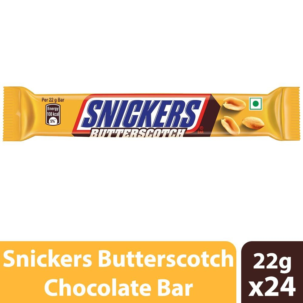 Snickers Butterscotch Flavour Chocolate Bar with Nougat & Caramel 22g (Box of 24)