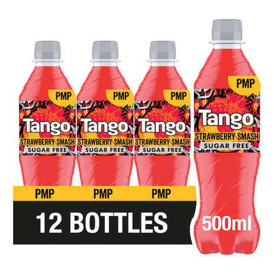 Tango Strawberry Smash Sugar Free PMP Bottle 500ml PMP (Case of 12)