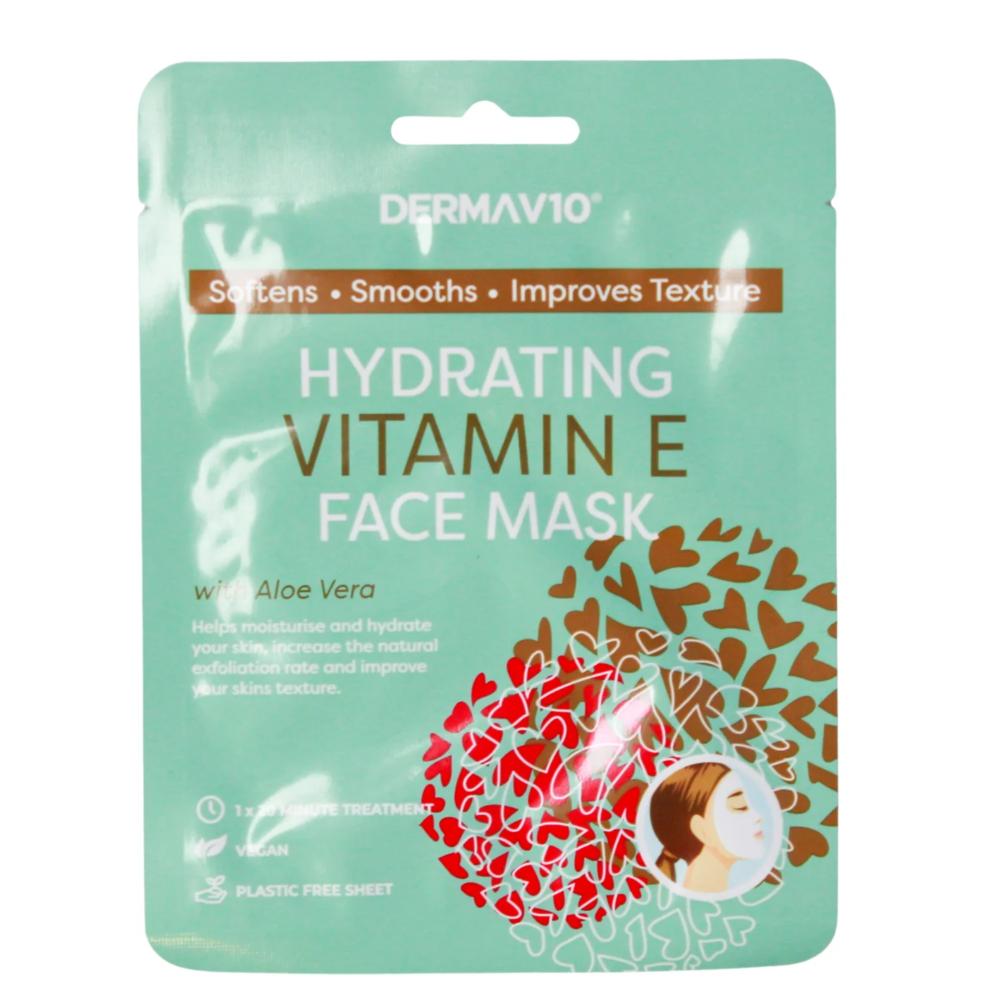 DERMA V10 HYDRATING FACE MASK VITAMIN E (Case of 48)