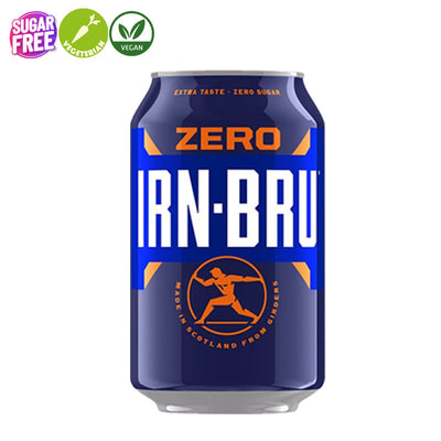 IRN BRU Zero Sugar Soft Drink 330ml Can Refreshing Low Calorie Soda UK