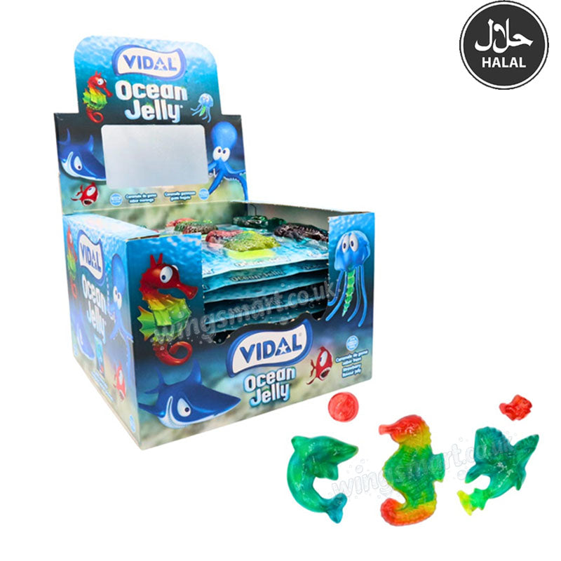 Vidal Ocean Jellies 11g – Fruity Ocean Gummy Candy Mini Pack (Box of 66 Jellies)