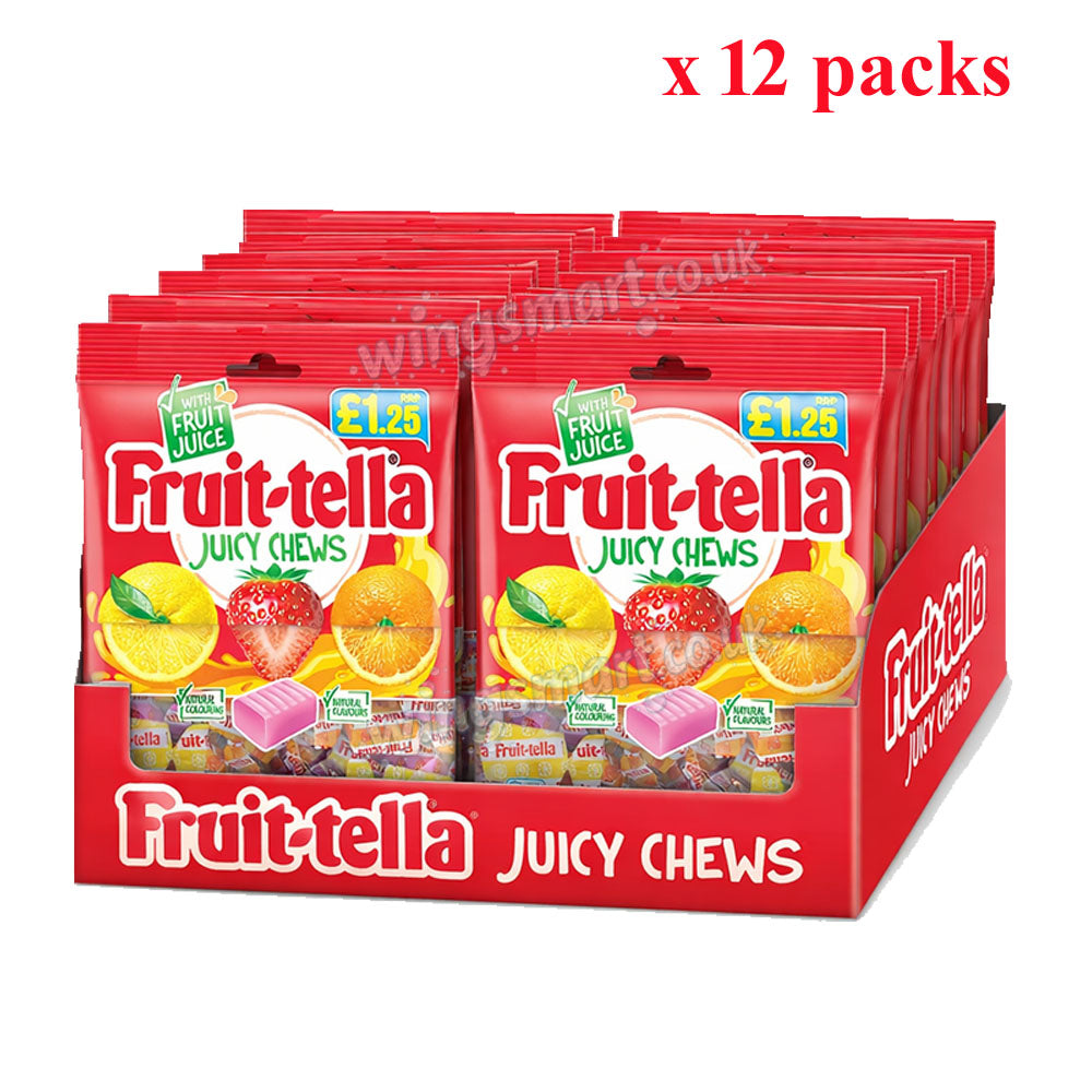 Fruit-tella Assorted Chewy Sweets 135g – Duo Stix, Juicy Chews, Berries & Cherry, Simply Strawberry