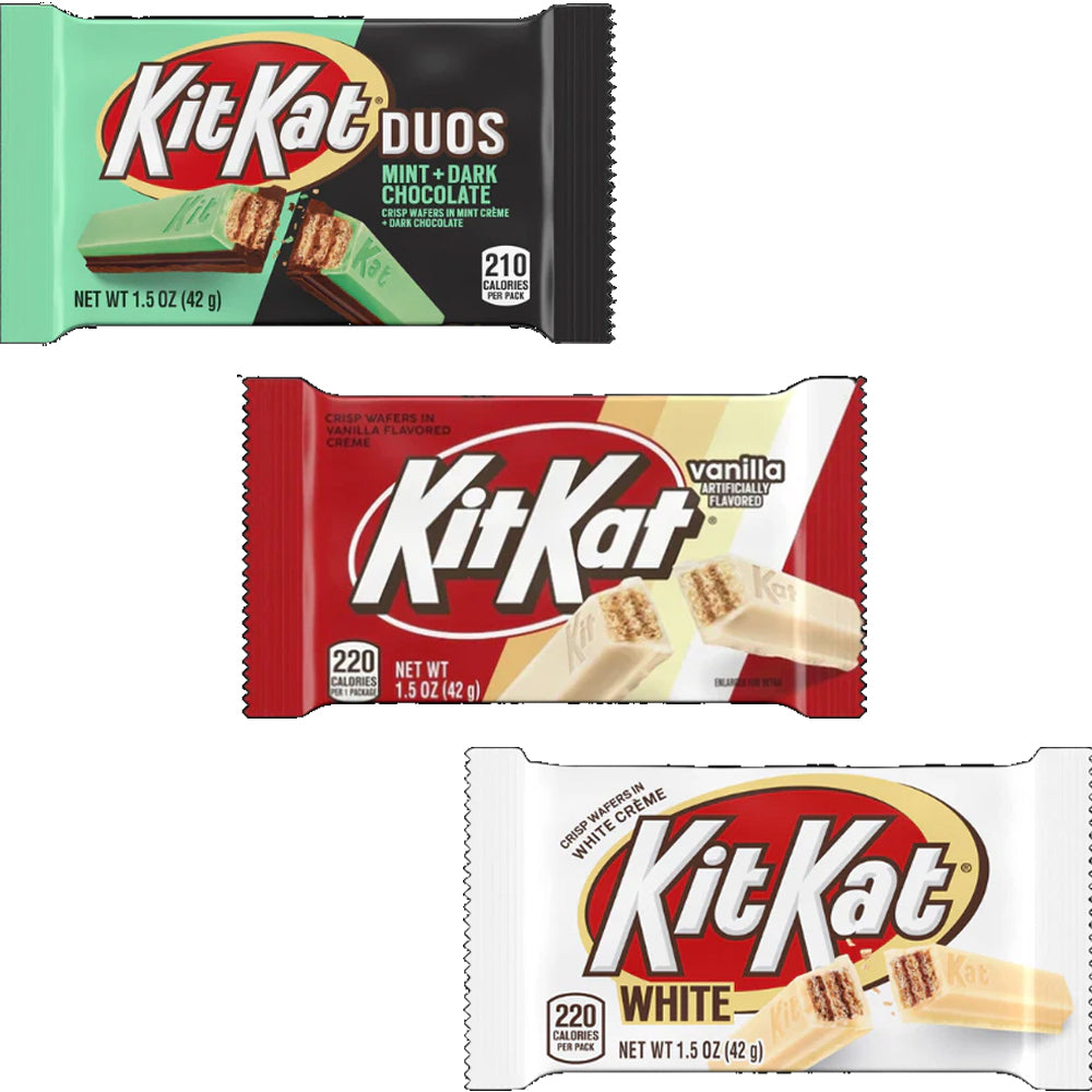 Kit Kat Triple Chocolate Selection Mint Dark Vanilla and White