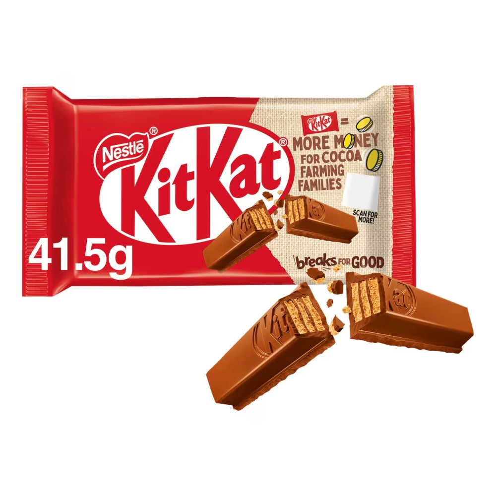 KitKat 4 Finger Milk Chocolate Biscuit Bar 41.5g (Box of 24)