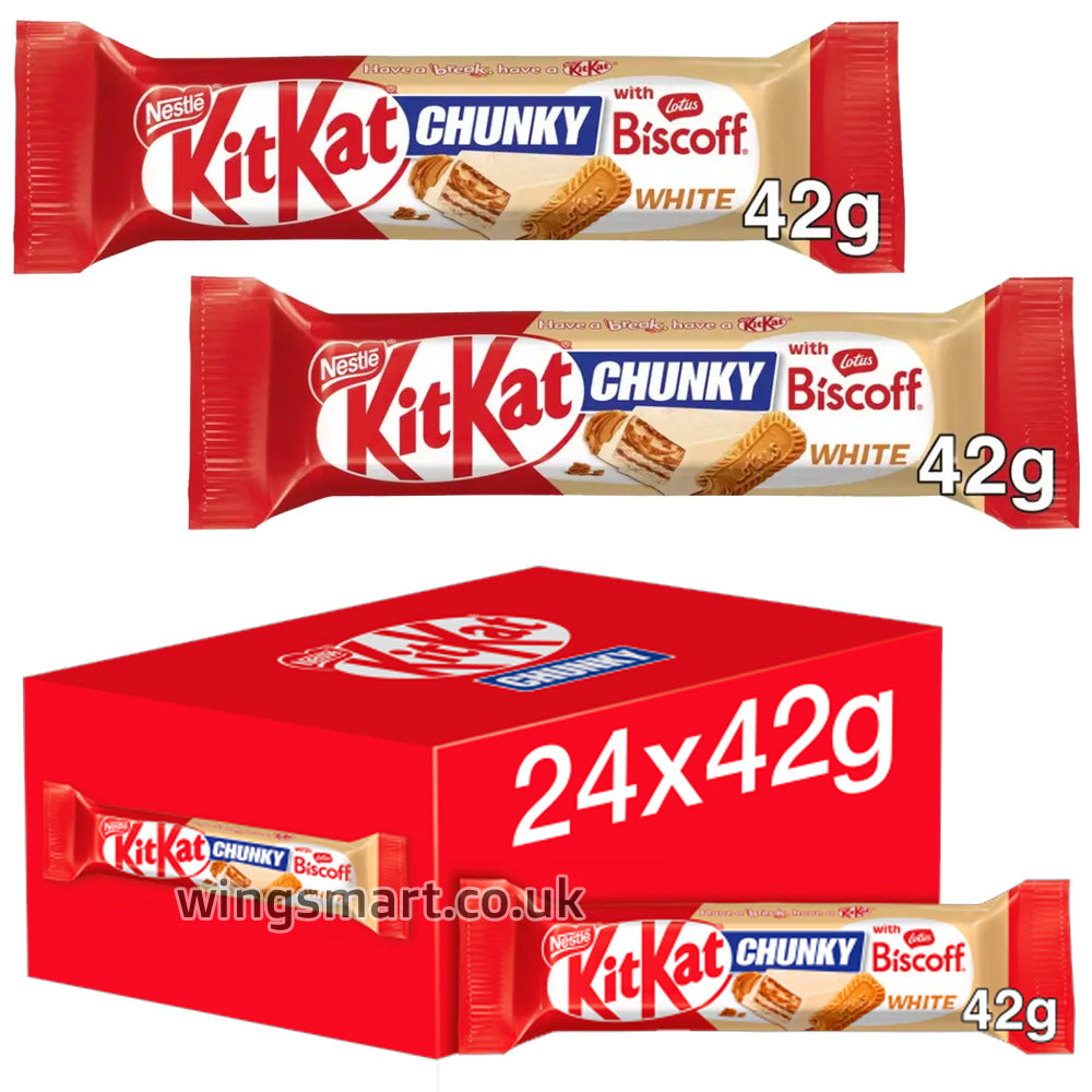 Kit Kat Chunky Biscoff White Chocolate Bar 42g (Box Of 24)