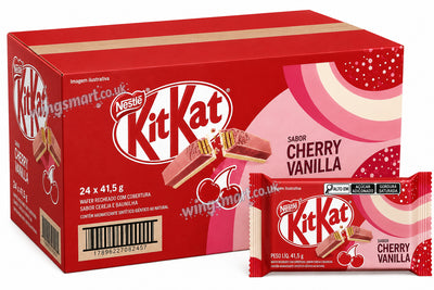 Nestlé KitKat Cherry Vanilla 41.5g (Pack of 24) – Limited Edition Chocolate Wafer Bars