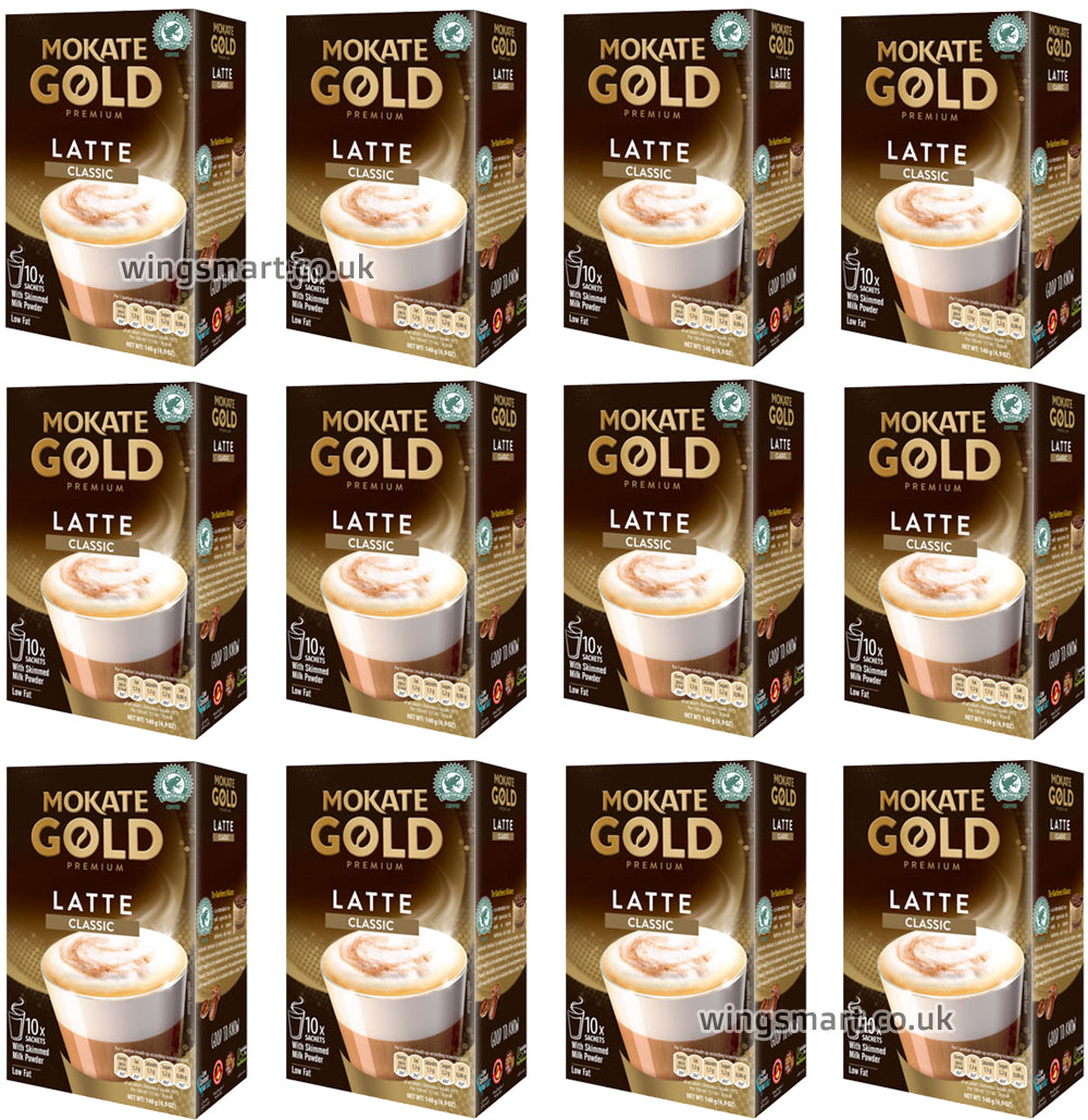 Mokate Gold Premium Latte 10 Sachets 140g (6 & 12 Boxes)