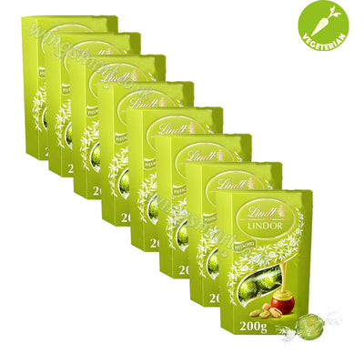 Lindt Lindor Pistachio Milk Chocolate Truffles Box 200g x 8 – Smooth Pistachio Chocolate Balls
