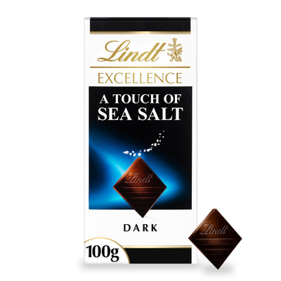 Lindt Excellence Dark Sea Salt Chocolate Bar 100g (2 Bars)