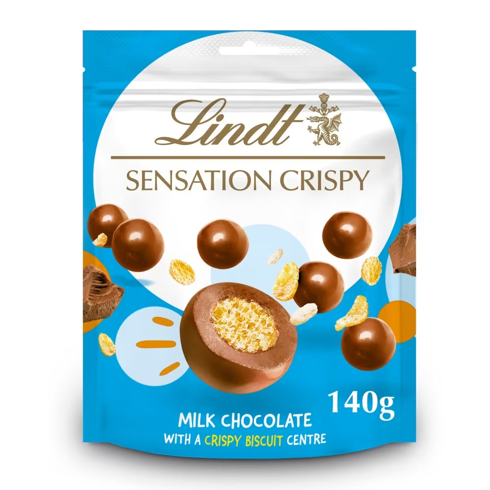 Lindt Crispy Sensation Milk Chocolate Crispy Bag – 10 × 140g Pouches